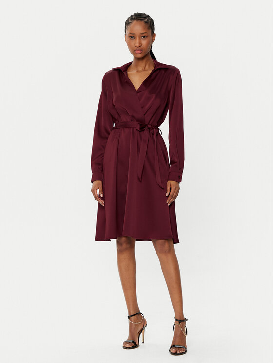 Rinascimento Rinascimento Hemdkleid CFC0121838003 Dunkelrot Regular Fit