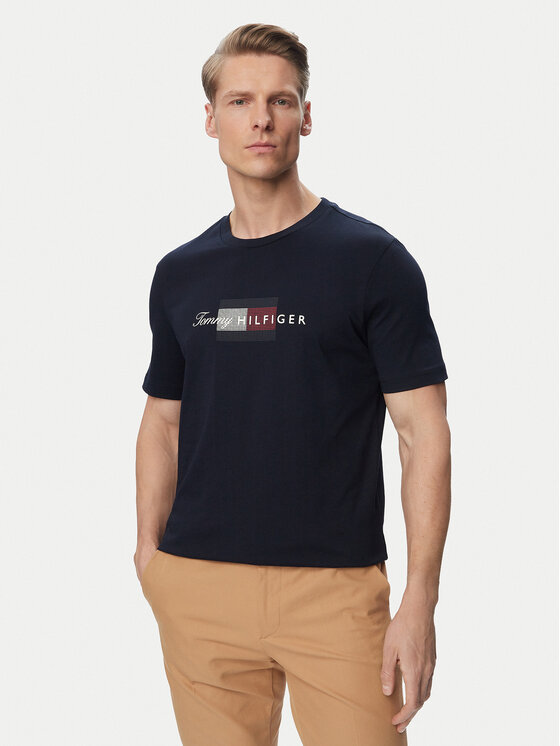 Tommy Hilfiger Tricou MW0MW43226 Bleumarin Regular Fit