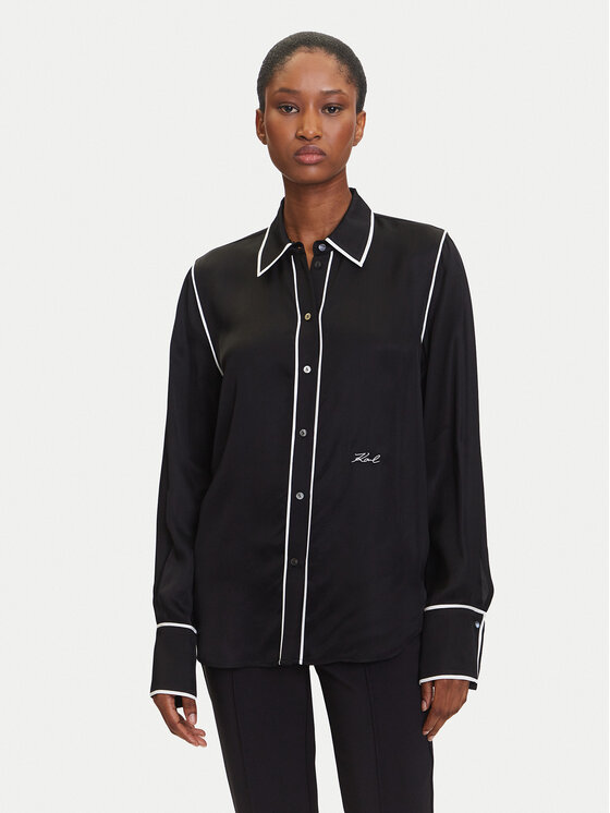 KARL LAGERFELD KARL LAGERFELD Košile A3W11012 Černá Regular Fit