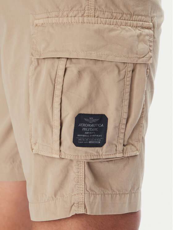 Aeronautica Militare Aeronautica Militare Szövet rövidnadrág 251BE066CT1122 Bézs Regular Fit