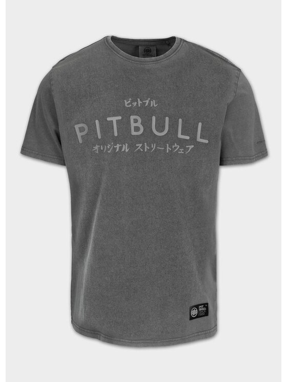 PITBULL PITBULL T-Shirt Koszulka męska Denim Washed MT. FUJI XL Szary Regular Fit