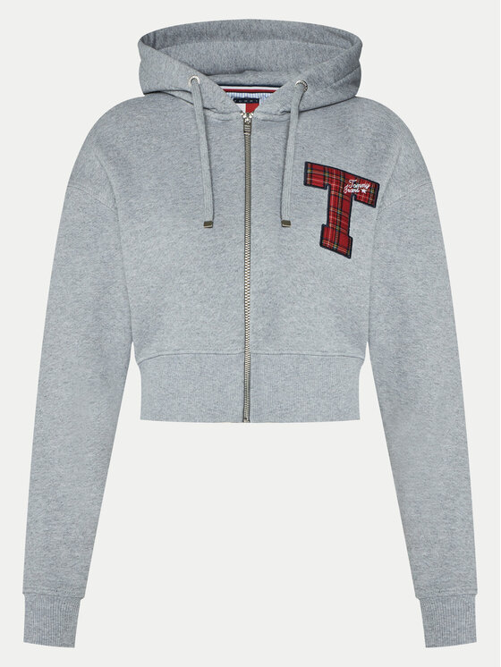 Tommy Jeans Mikina DW0DW20535 Sivá Regular Fit