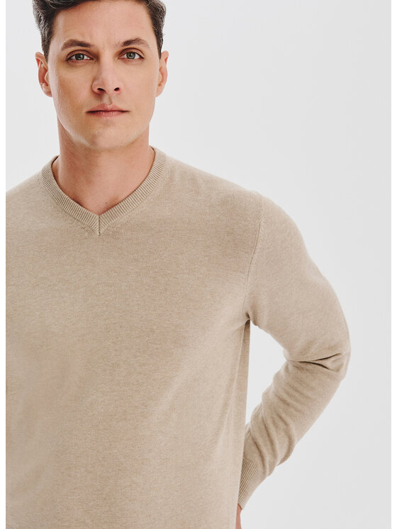 Pako Lorente Pako Lorente Sweter P25WB-2X-027 Beżowy Classic Fit