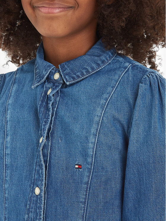 Tommy Hilfiger Tommy Hilfiger Džinsinė suknelė KG0KG07562 Mėlyna Regular Fit