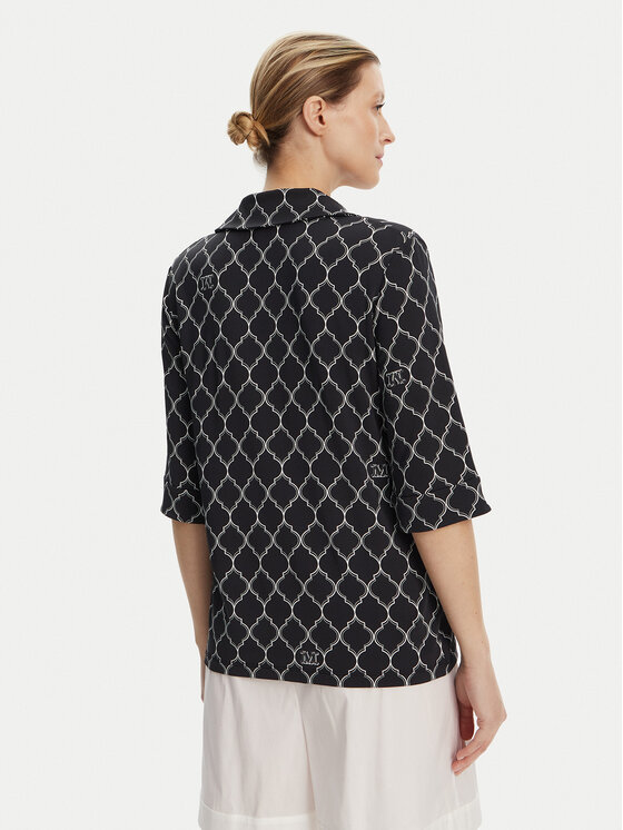 Max Mara Beachwear Max Mara Beachwear Bluse Prugna 2516951019 Schwarz Regular Fit