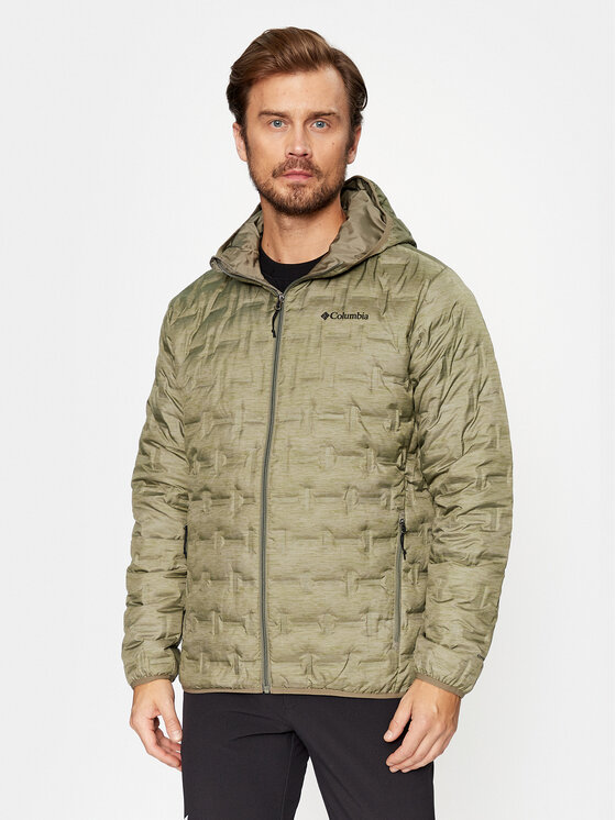 Columbia Vatovaná bunda Delta Ridge Down Hooded Jacket Zelená Regular Fit
