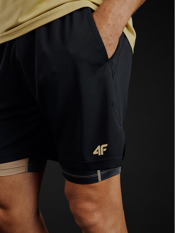 4F 4F Szorty sportowe GOLDEN WARRIOR Czarny Regular Fit