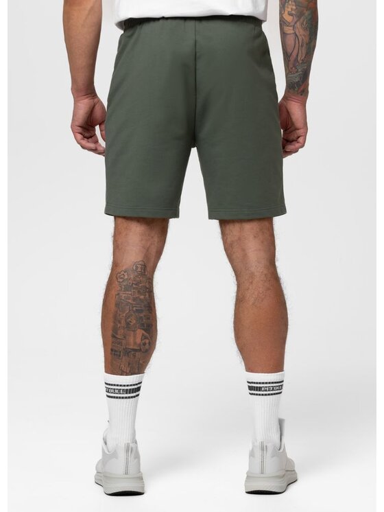 PITBULL PITBULL Szorty materiałowe SMALL LOGO NUGGET Zielony ciemny Regular Fit