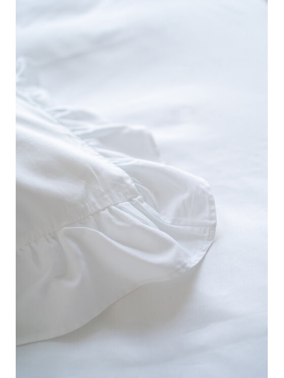 White pocket White pocket Komplet pościeli z falbanką Biały