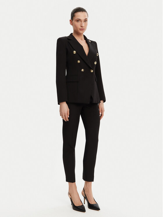 Maryley Maryley Kalhoty z materiálu 25EB52Z/M24/43NE Černá Regular Fit