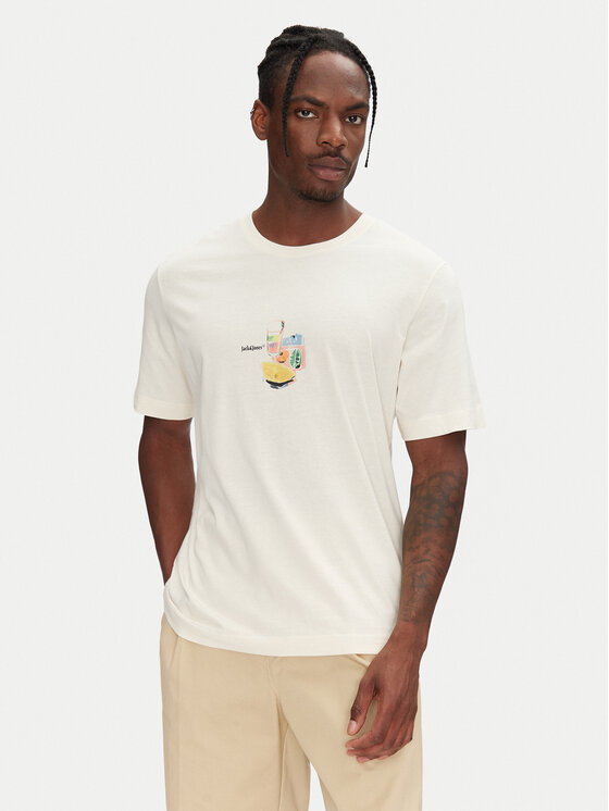 Jack & Jones Jack & Jones T-Shirt Varenna 12273162 Beżowy Regular Fit