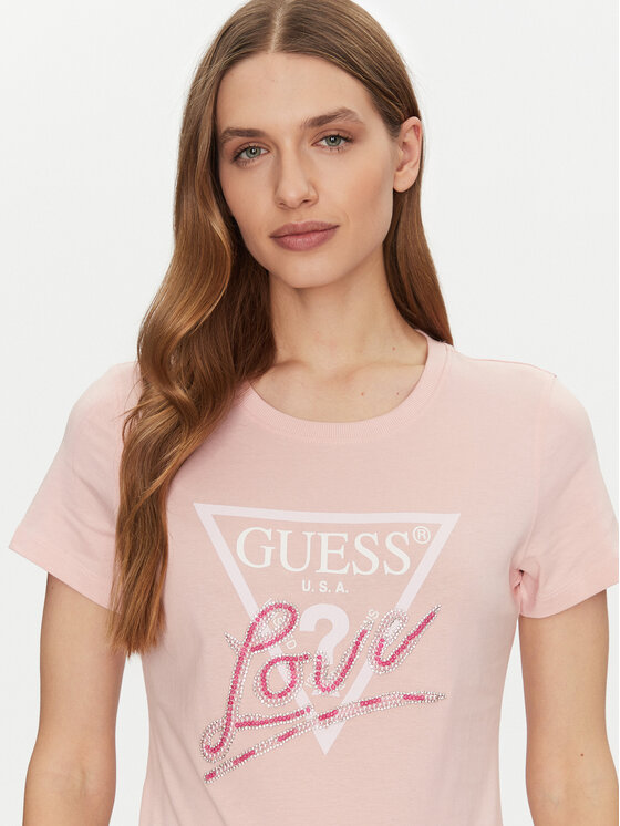 Guess Guess Póló W5GI05 I3Z14 Rózsaszín Regular Fit