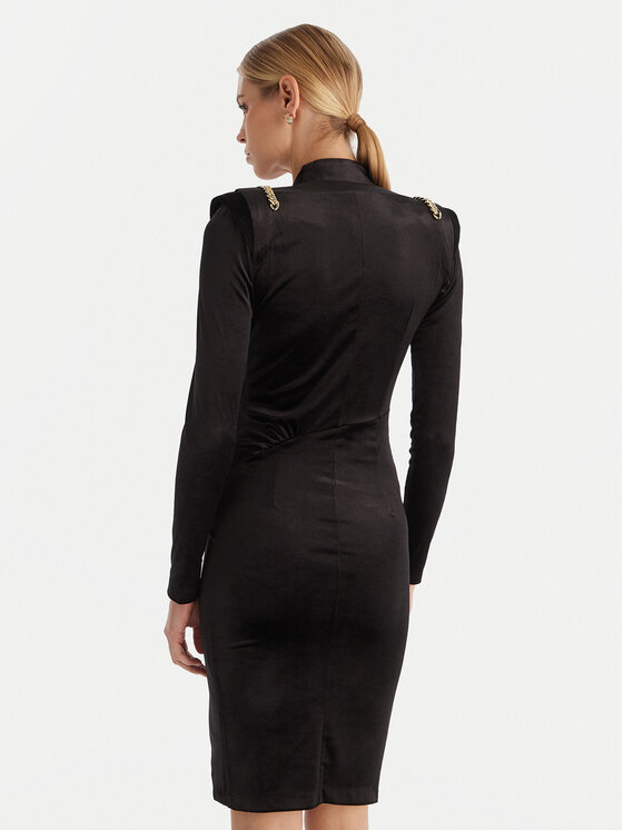 Babylon Babylon Koktejlové šaty MF204C Černá Slim Fit