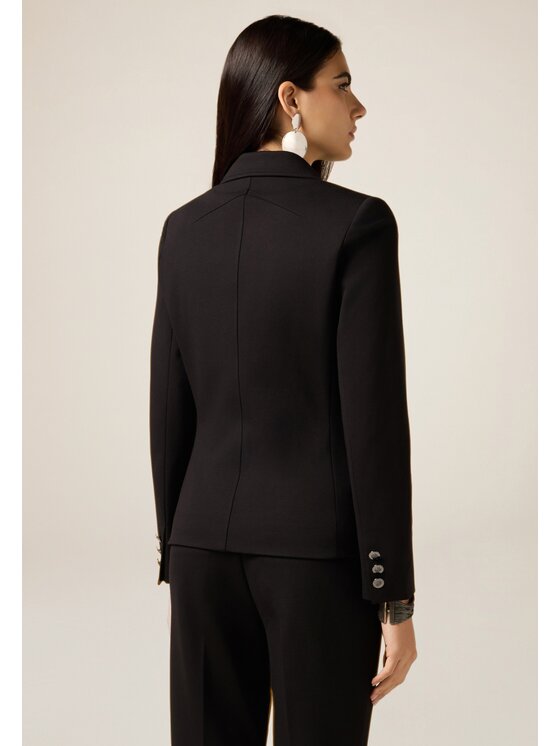 Oltre Oltre Giacca di transizione Q804R004600N033 Nero Slim Fit