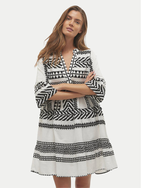 Vero Moda Vero Moda Poletna obleka Dicthe 10225127 Bela Loose Fit