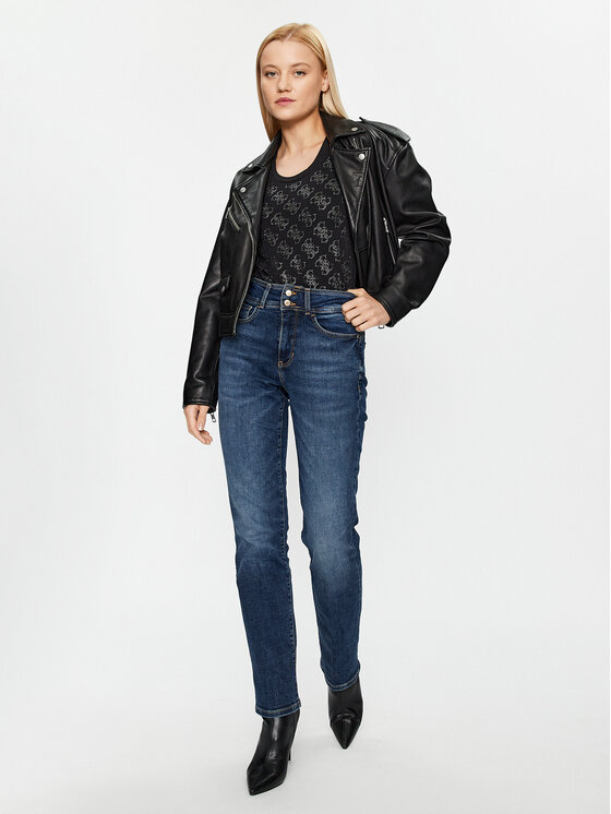 Guess Guess T-Shirt W3BI53 J1314 Μαύρο Slim Fit