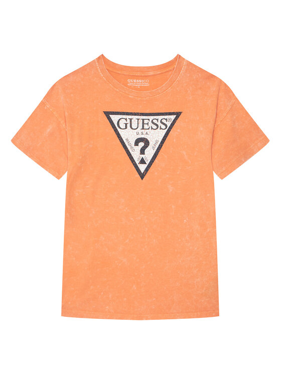 Guess Guess T-krekls L6GI18 K8HM4 Oranžs Relaxed Fit