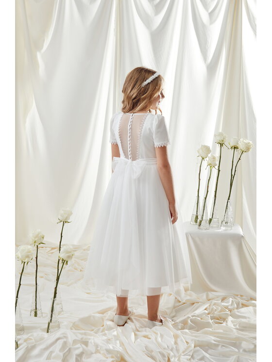 SLY SLY Sukienka 6SM-05B Écru Comfortable Fit