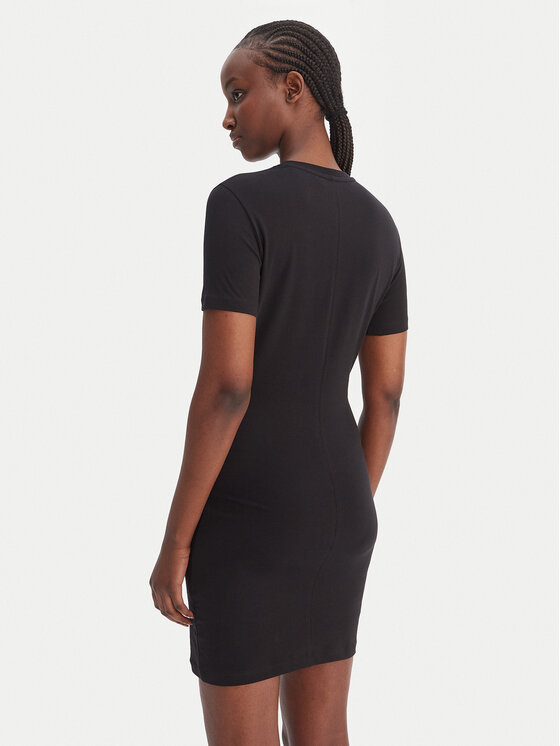 Just Cavalli Just Cavalli Повсякденна сукня 80PAOE21 CJ112 Чорний Slim Fit