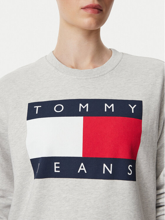 Tommy Jeans Tommy Jeans Μπλούζα Flag DW0DW23906 Ανοιχτό γκρι Regular Fit