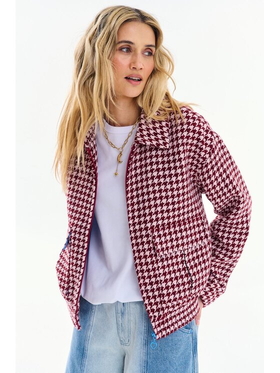 NAOKO NAOKO Kurtka przejściowa Berry Spark Bordowy Oversize