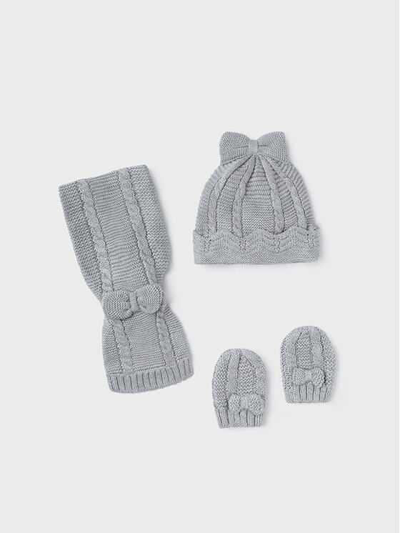 Completo cappello, sciarpa e guanti 9430 Grigio