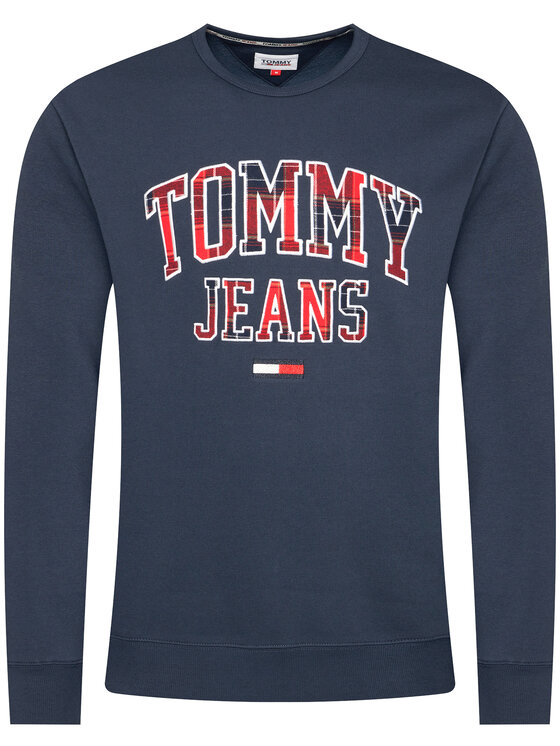 Tommy Hilfiger Džemperis Plaid Tommy Graphic Crew DM0DM09429 Tamsiai mėlyna  Regular Fit • Modivo.lt