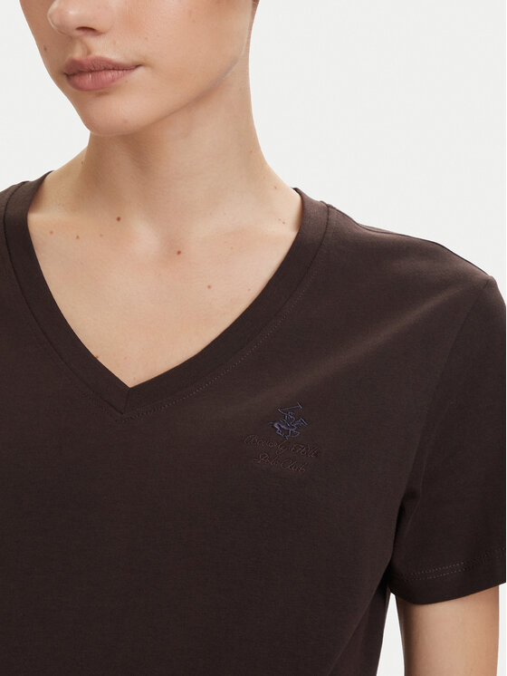 Beverly Hills Polo Club Beverly Hills Polo Club Тишърт P-SS26W-TS5165187 Тъмнокафяв Regular Fit