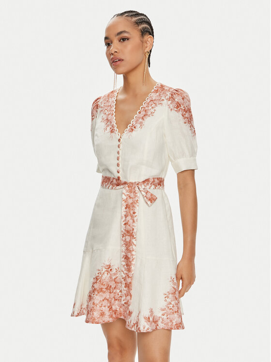 TWINSET Rochie de vară 241TT2401 Écru Regular Fit