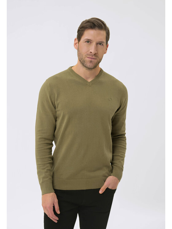 Volcano Volcano Sweter S-KLARO Zielony Regular Fit