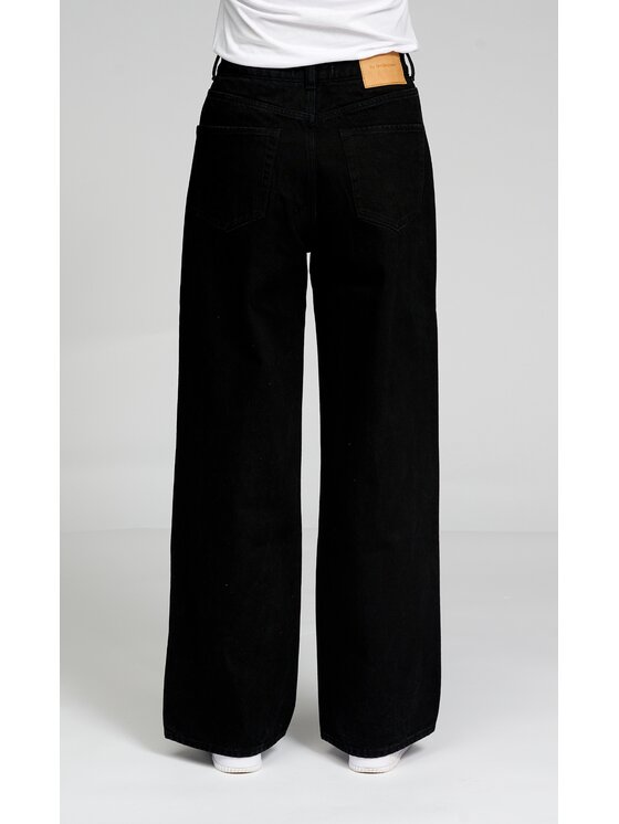 TeeShoppen TeeShoppen Jeansy Oryginalne dżinsy z szerokim występem Czarny Wide Leg