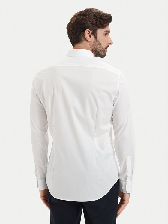 Tommy Hilfiger Tommy Hilfiger Marškiniai Cl Solid MW0MW43749 Balta Slim Fit