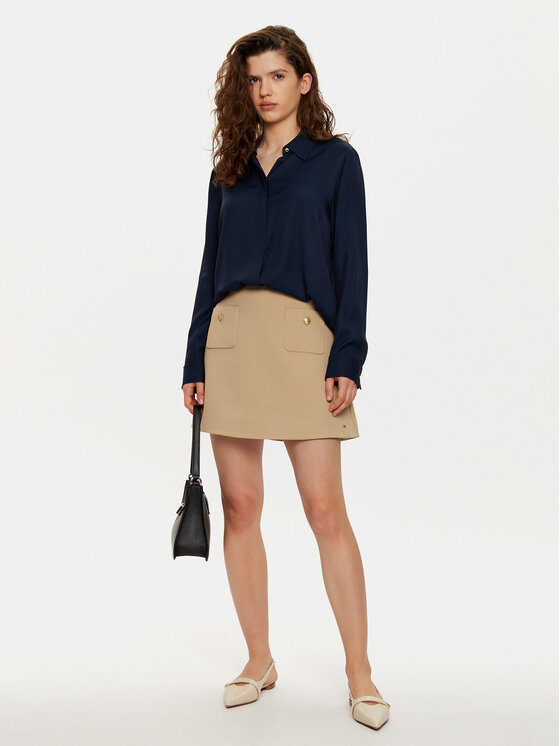 Tommy Hilfiger Tommy Hilfiger Mini sukně WW0WW44994 Béžová Regular Fit