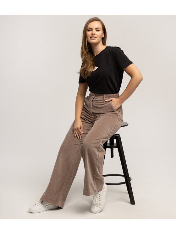 Lee Cooper Lee Cooper Spodnie materiałowe LUNAR CORD Brązowy Wide Leg