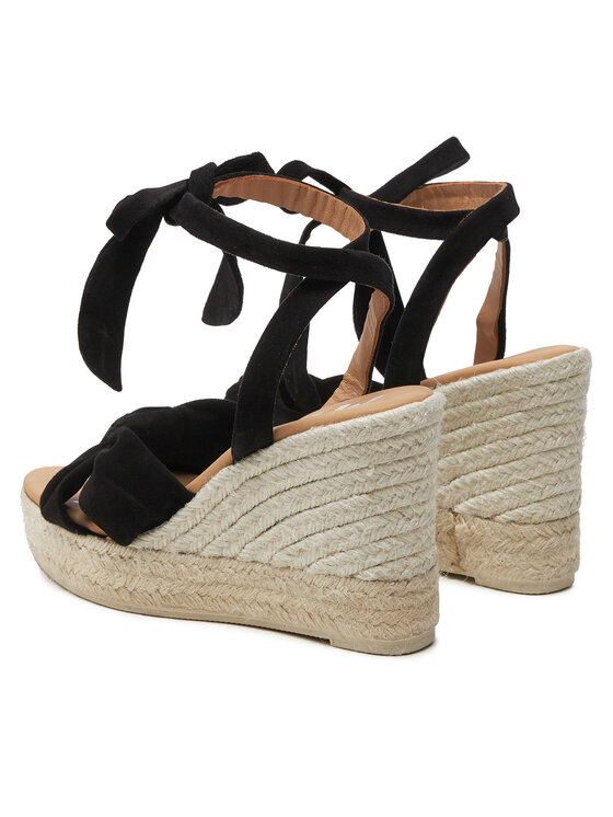 Manebi Manebi Εσπαντρίγιες Hamptons Wedge Espadrilles With Knot K 1.0 WS Μαύρο