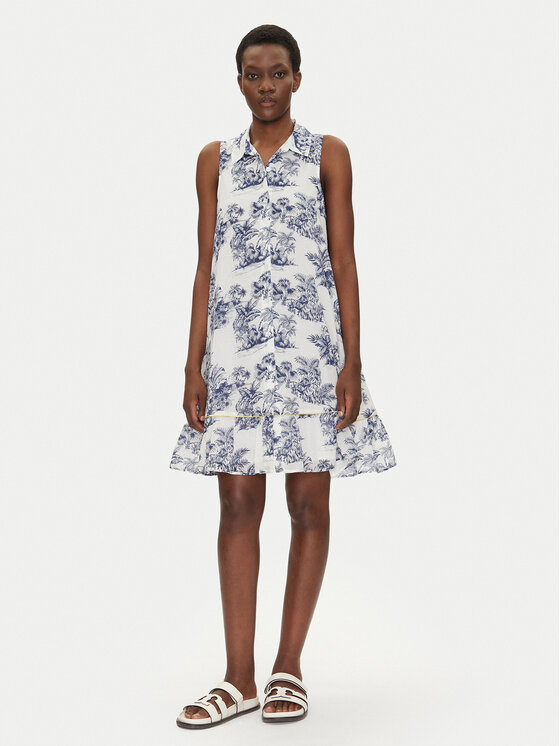 Iconique Iconique Рокля тип риза IC25-074 Бял Regular Fit