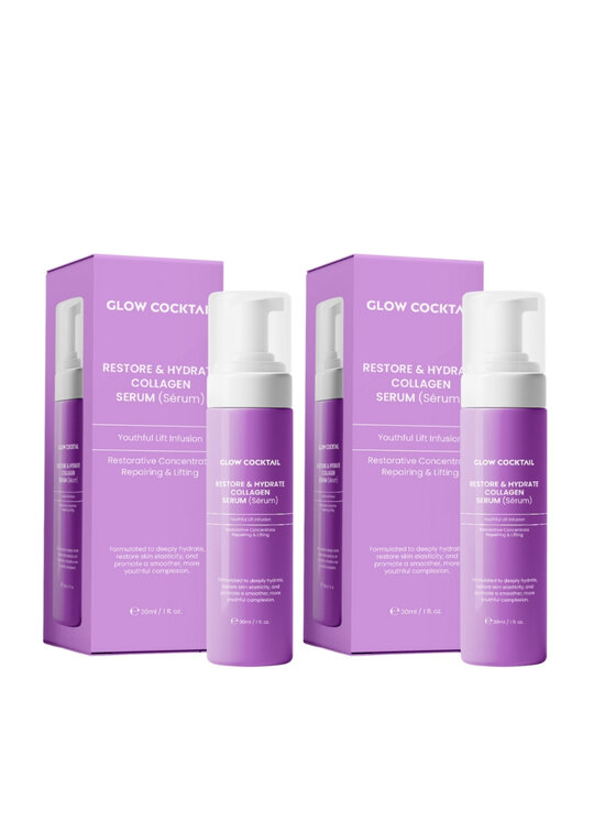 Glow Cocktail Glow Cocktail 2 x serum kolagenowe Restore & Hydrate 30 ml Zestaw do pielęgnacji skóry