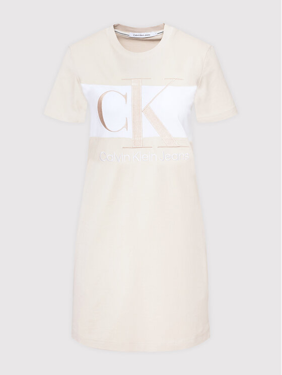 Calvin Klein Jeans Calvin Klein Jeans Každodenní šaty J20J218862 Béžová Regular Fit