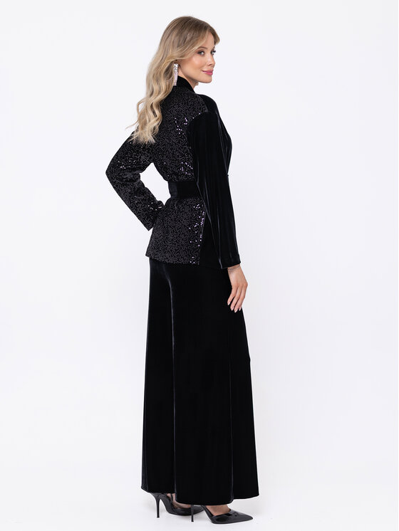 LIDIA KALITA LIDIA KALITA Spodnie materiałowe Serge Czarny Wide Leg