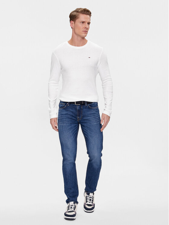 Tommy Jeans Tommy Jeans S dlouhým rukávem DM0DM04409 Bílá Slim Fit