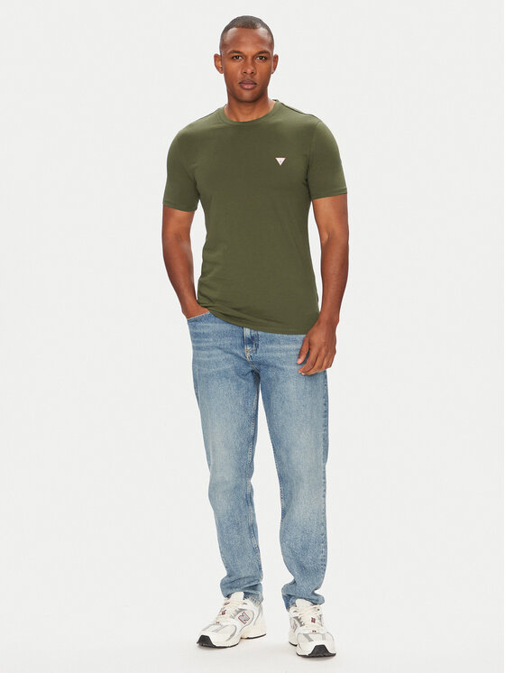 Guess Guess Tričko M2YI36 I3Z14 Zelená Slim Fit