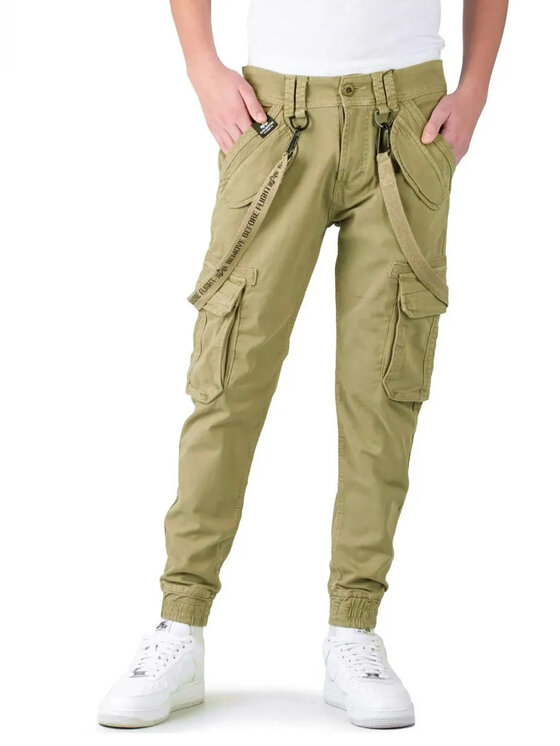 Spodnie materiałowe, rozmiar 33, Khaki, 128202
