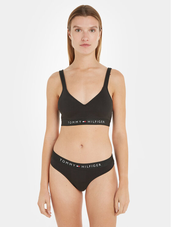 Tommy Hilfiger Tommy Hilfiger Kalhotky string UW0UW04146 Černá