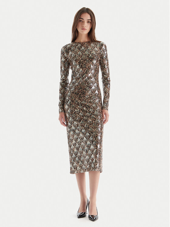 Just Cavalli Just Cavalli Rochie cocktail 79PAO953 JS528 Bej Slim Fit