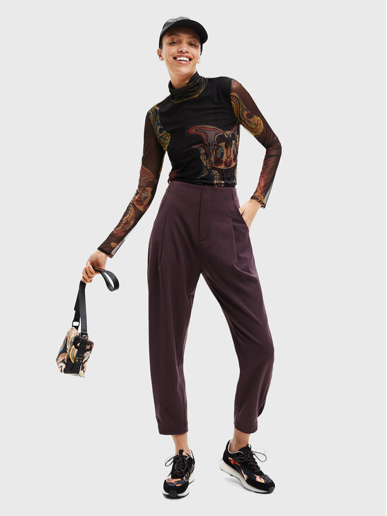 Desigual Desigual Riidest püksid MONSIEUR CHRISTIAN LACROIX Ra 22WWPW18 Lilla Slouchy Fit