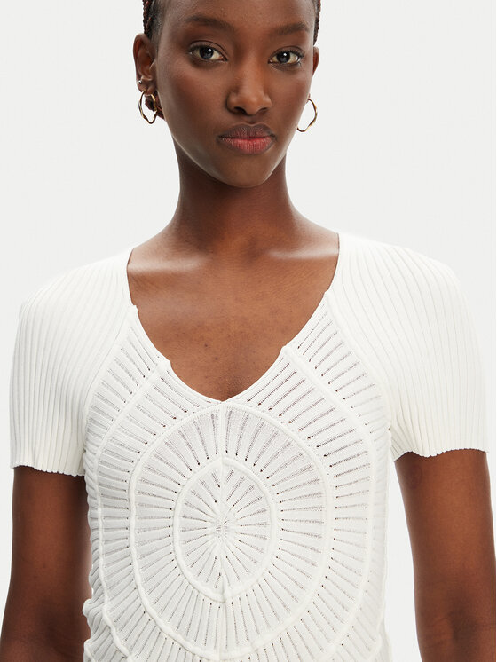PINKO PINKO Majica Falterona Maglia 104625 A2E6 Bijela Regular Fit