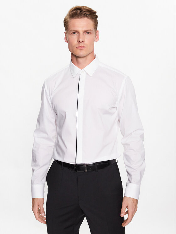 Camicia 50484505 Bianco Slim Fit