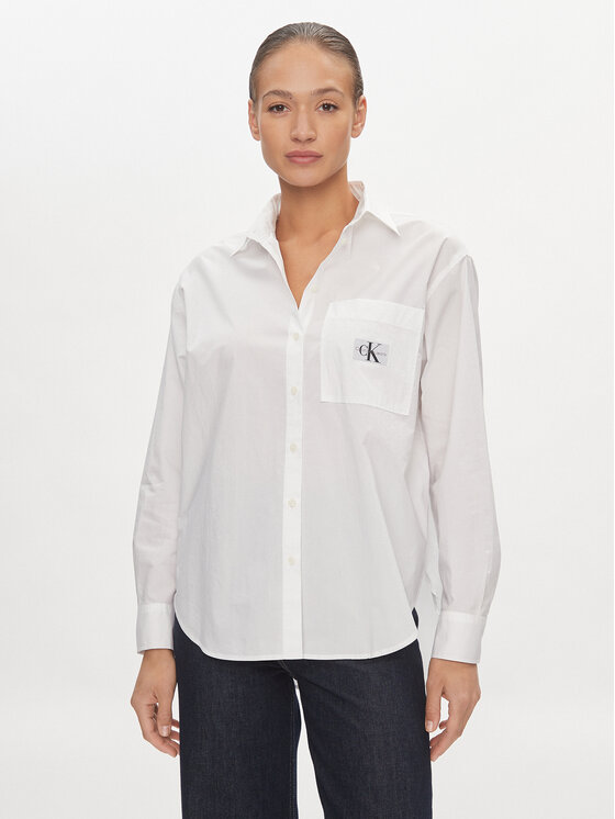 Calvin Klein Jeans Calvin Klein Jeans Cămașă J20J222610 Alb Relaxed Fit