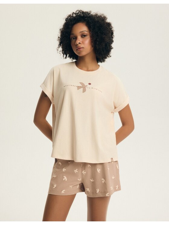 Henderson Henderson Piżama 44466 Beżowy Regular Fit