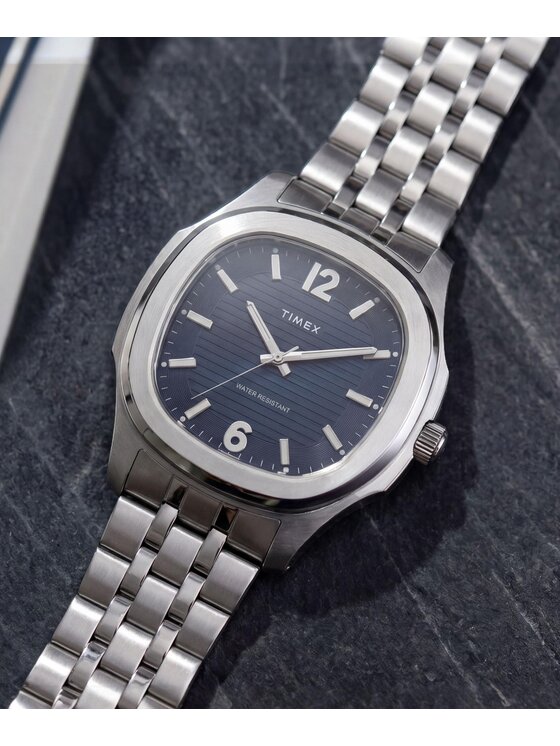 Timex Timex Zegarek TW2Y91500 Srebrny